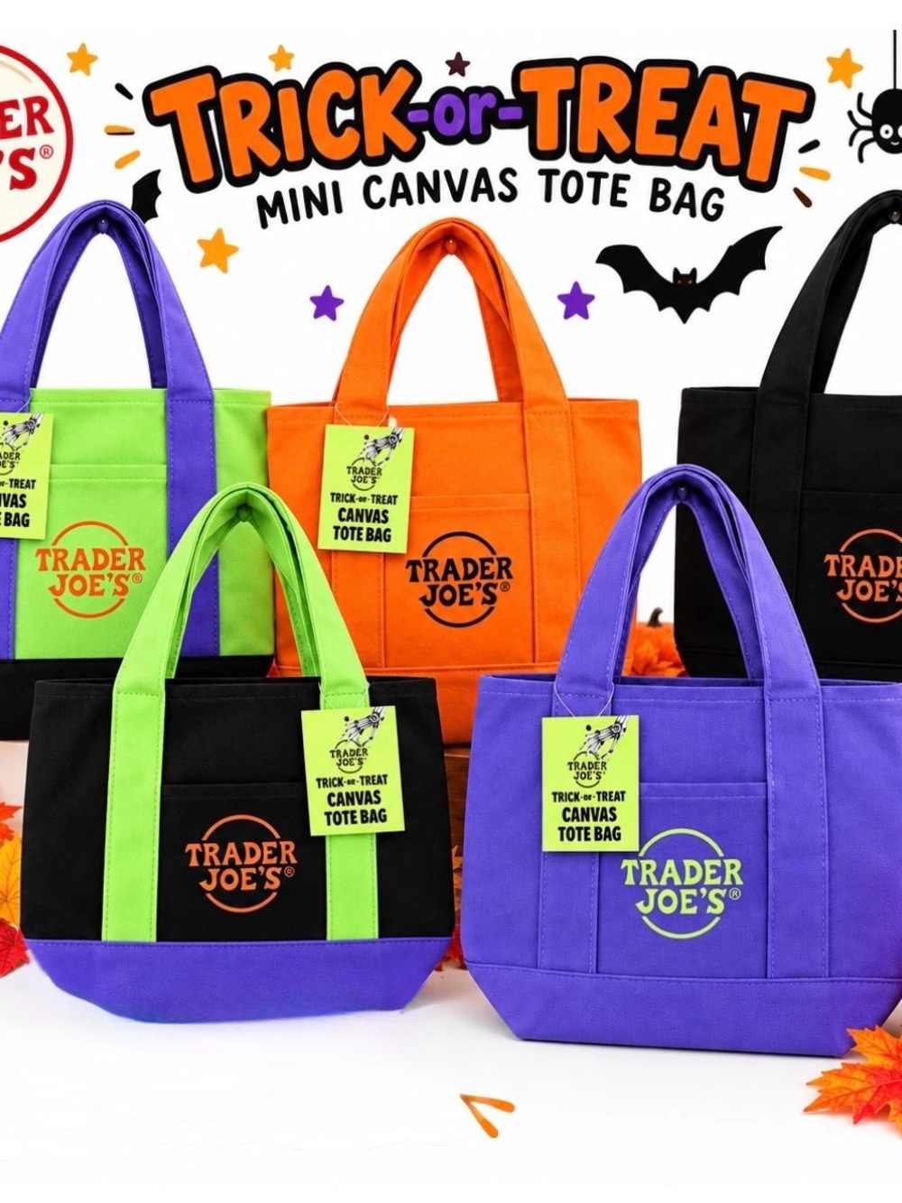 Trader Joes Halloween Mini Tote - Limited Edition (SET OF 5)